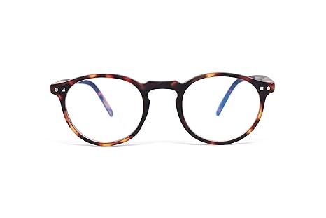FEEGOO Lesebrille Mann/Frau Unisex Graduiert +1.5 Dioptrien Braunes Rundes kleines Gestell Super Light Dünn Verschiedene Farb