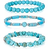 3Pcs Natural Stone Bracelets for Women 8mm Crystal Beaded Bracelets Handmade Stretch Bracelet Healing Crystal Jewelry for Women