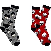 Everything Legwear Tokyo Ghoul Kaneki 2 Pair Pack Crew Socks (2 Pair) - One Size Fits Most