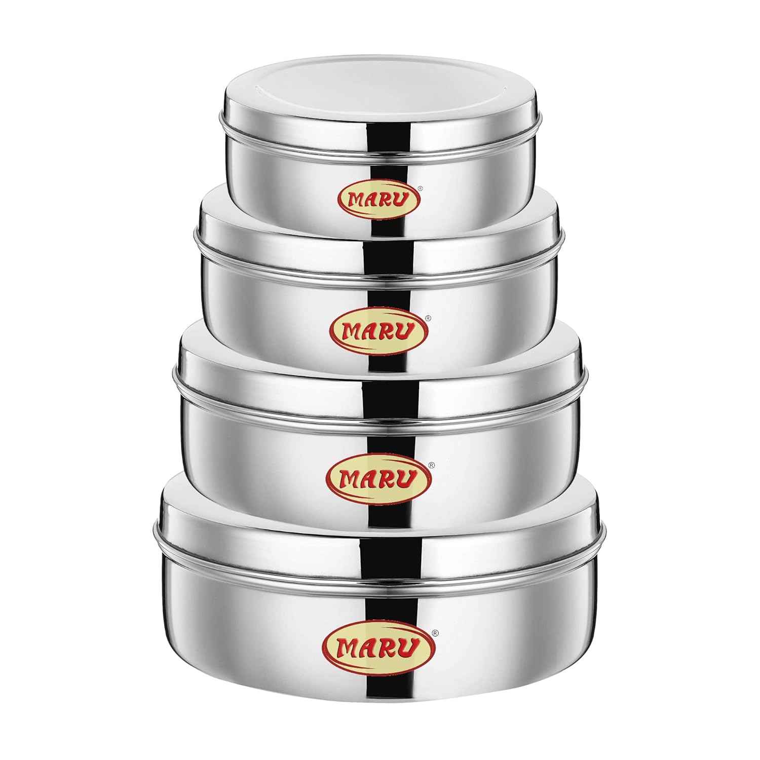 Buy MARU Multipurpose Stainless Steel Dabba Flat Canisters Steel