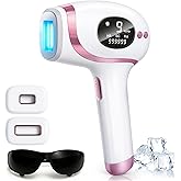 Laser Hair Removal for Women & Men, IPL Hair Removal Device, 3-in-1 Multi-function Skincare, Sapphire Ice Cooling Contact, 9 Strengths, Safe & Painless Hair Remover for Whole Body Use at Home