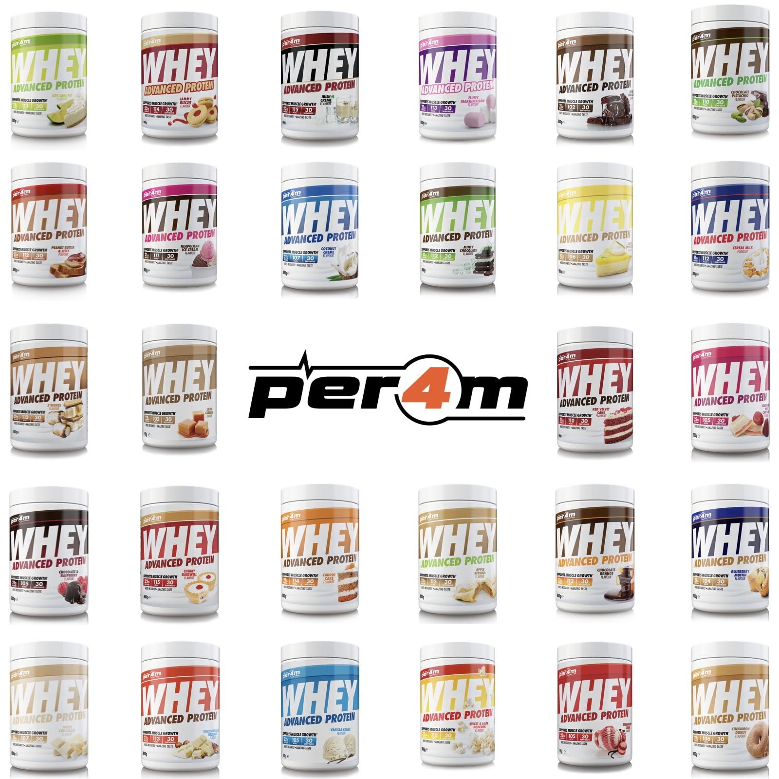 per4m Protein Whey Powder | 30 Servings of High Protein Shake with Amino Acids | for Optimal Nutrition When Training | Low Sugar Gym Supplements (Double Choc