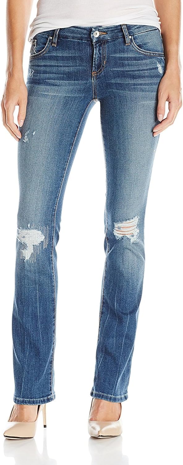 guess tailored mini bootcut jeans