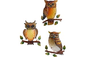 J-Fly Owl Decorative Metal Wall Art Owl Outdoor Decorative Metal Bird Wall Art Exquisite Owl Decorations For Garden Patio Porch Bedroom Kitchen Owl Lover Gift 9 Inch Set Of 3