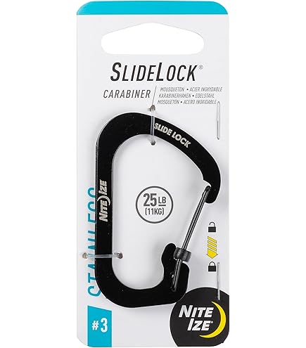 Nite Ize Size #3 SlideLock Carabiner, Locking Carabiner keychain
