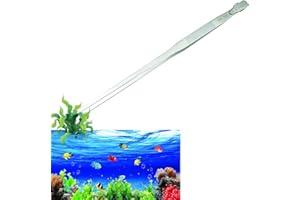 Gostur 18.9 inch Aquarium Tweezers with Hanger, 2025 New Extra Long Feeding Tongs, Stainless Steel Large Aquascape Tools for Fish Tank, Terrarium, Aquascaping, Reptile Snake (Curved)