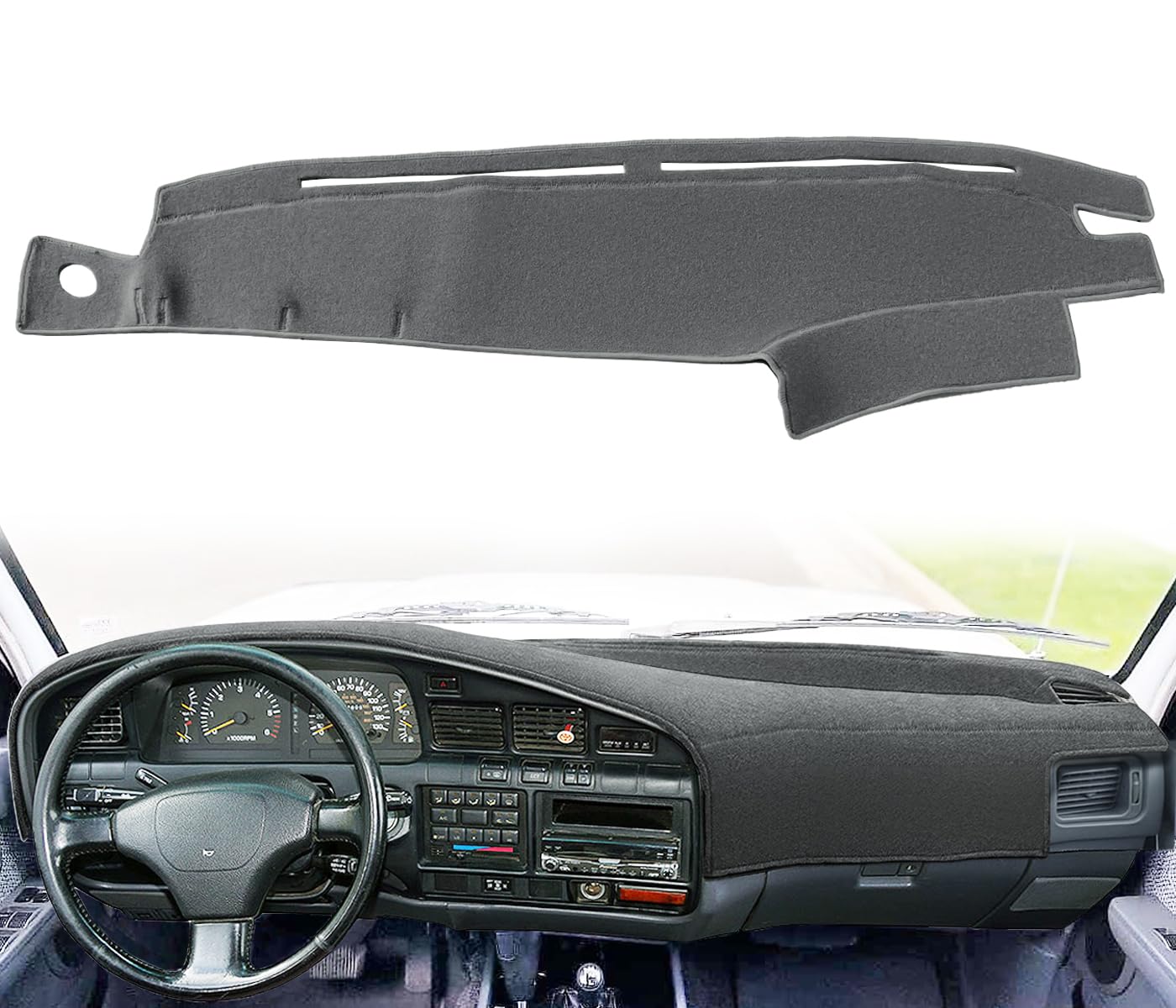 Photo 1 of Dash Cover Mat Custom Fit for Toyota Land Cruiser Without Handle,Dashboard Cover Pad Cap Carpet Protector (Darkgray) K253A