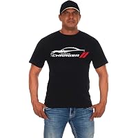 Detroit Shirt Company Men's Dodge Challenger Blackout T-Shirt - 100% Cotton, Made In USA, Slightly Fitted