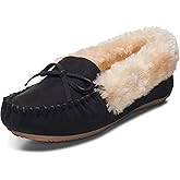 Alpine Swiss Leah Women’s Moccasin Slippers | Faux Fur Lined Slip-On House Shoes | Cozy Warm Comfortable Indoor Outdoor | Stylish Durable