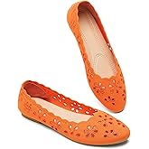 BABUDOG Mesh Ballet Flats Shoes for Women,Womens Flats Dressy Comfortable,Women's Dress Shoes with Flower Eyelets,Slip on Casual Walking Flats
