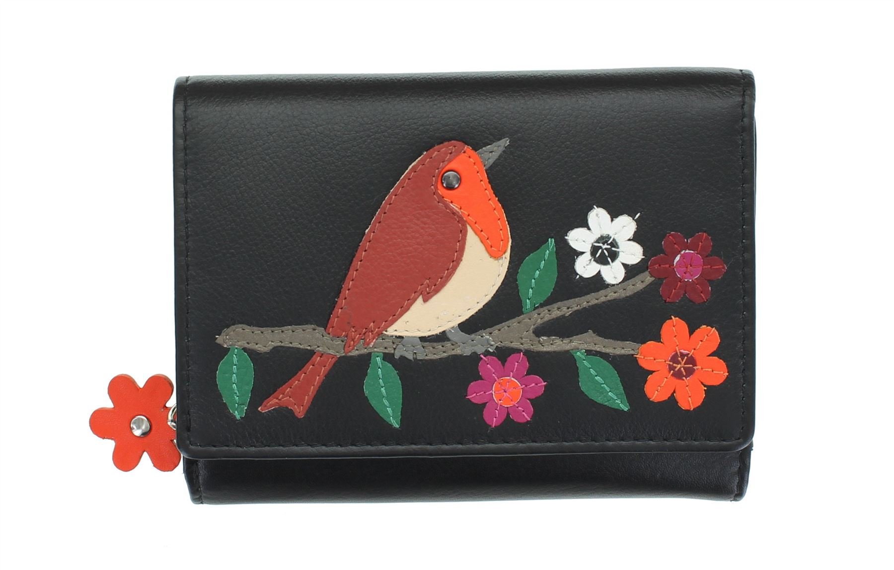 Mala Leather Robin Collection Compact Ladies Purse with RFID Protection 3408_97 Black