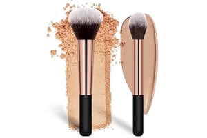 Makeup Brushes Banidy Powder Foundation Brush Flawless Powder Brush Set with Highlighter Brush Blush Brush with Wooden Handle Perfect for Blending, Buffing Liquid