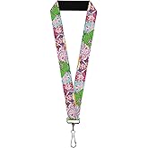 Buckle-Down Hasbro Lanyard, Candy Land Character Lineup Stripe Multi Color, Elastic