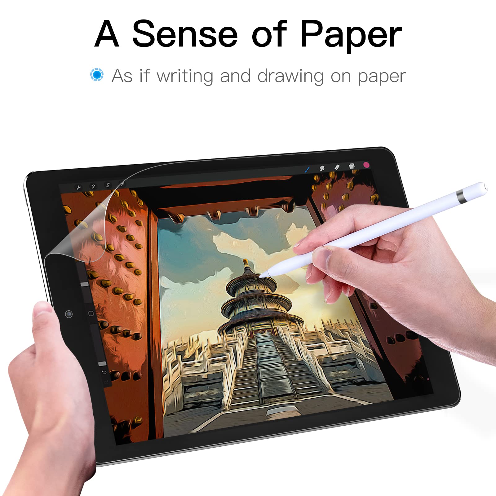 JETech Paper Screen Protector Compatible with iPad 9.7-Inch (2018 Model, 6th Generation) and iPad Pro 9.7-Inch, Anti-Glare, Matte PET Paper Film