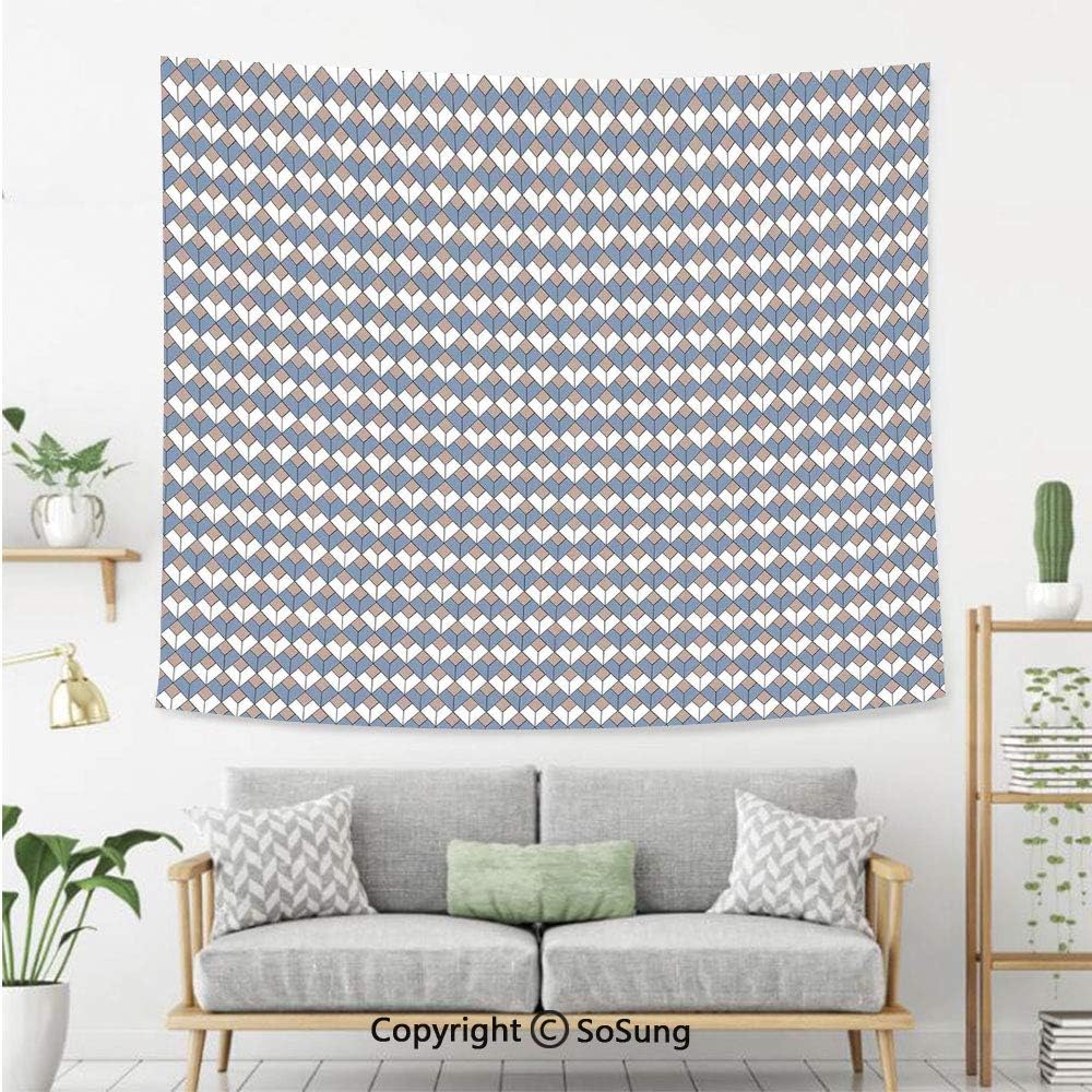 SoSung Geometric Wall Tapestry,Modern Nested Repeating Diamond Line