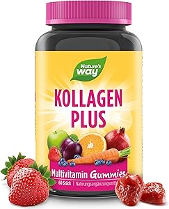 Nature's Way Alive! Hair, Skin & Nails Premium Gummies, Beauty Formula*, with Collagen, Biotin, Vitamins C & E, Strawberry Fl