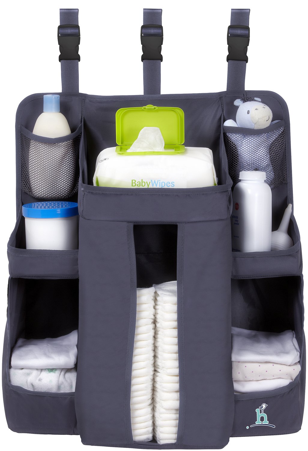 hiccapop Nursery Organizer and Baby Diaper Caddy Hanging Diaper