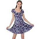 CowCow Womens Night Sky Moon Stars Space Hemisphere Constellations Lightning Short Sleeve Dress, XS-5XL