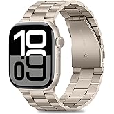 HITZEE Compatible with Apple Watch Band 42/41/40/38mm Business Stainless Steel Metal Strap Men Women Link Bands Compatible for iWatch SE3-1 Series 11 10 9 8 7 6 5-1, 38/40/41/42mm Starlight