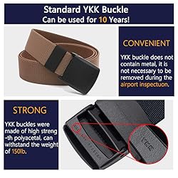LionVII Men's Elastic Stretch Belt, Canvas Web Belt