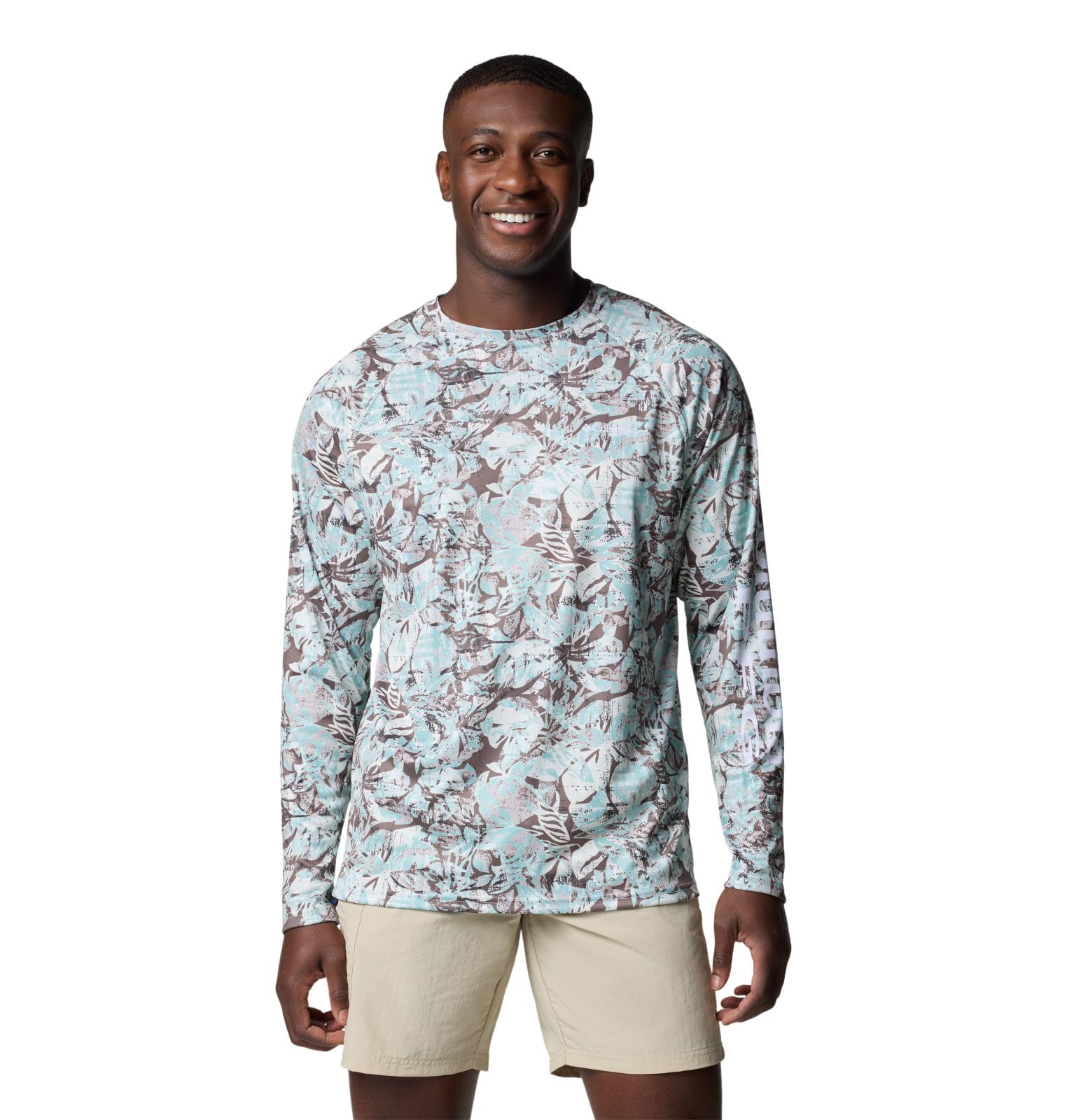 Columbia Men's PFG Terminal Tackle Triangle Long Sleeve Fishing Shirt, Spray Wild Caught, X-Large Image