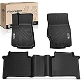 YHTAUTO Floor Mats Compatible with Jeep Grand Cherokee WL 2022-2025 (5 Seat No L or WK), TPE Floor Liners All-Weather Protection Custom Fit, 1st & 2nd Row, Set of 3 Black