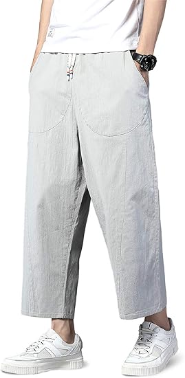 Amazon Co Jp Nubily サルエルパンツ メンズ 9分丈 リラックスパンツ ワイドパンツ ボトムス 大きいサイズ イージーパンツ 涼しい ガウチョパンツ ストレッチパンツ ゆったり 無地 カジュアル 全3色 服 ファッション小物