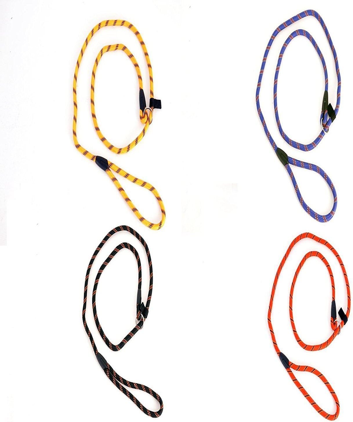 12mm x180 cm Strong Nylon Slip Lead Dog Pet Leash Rope Walking Lead Training Collar [Yellow]