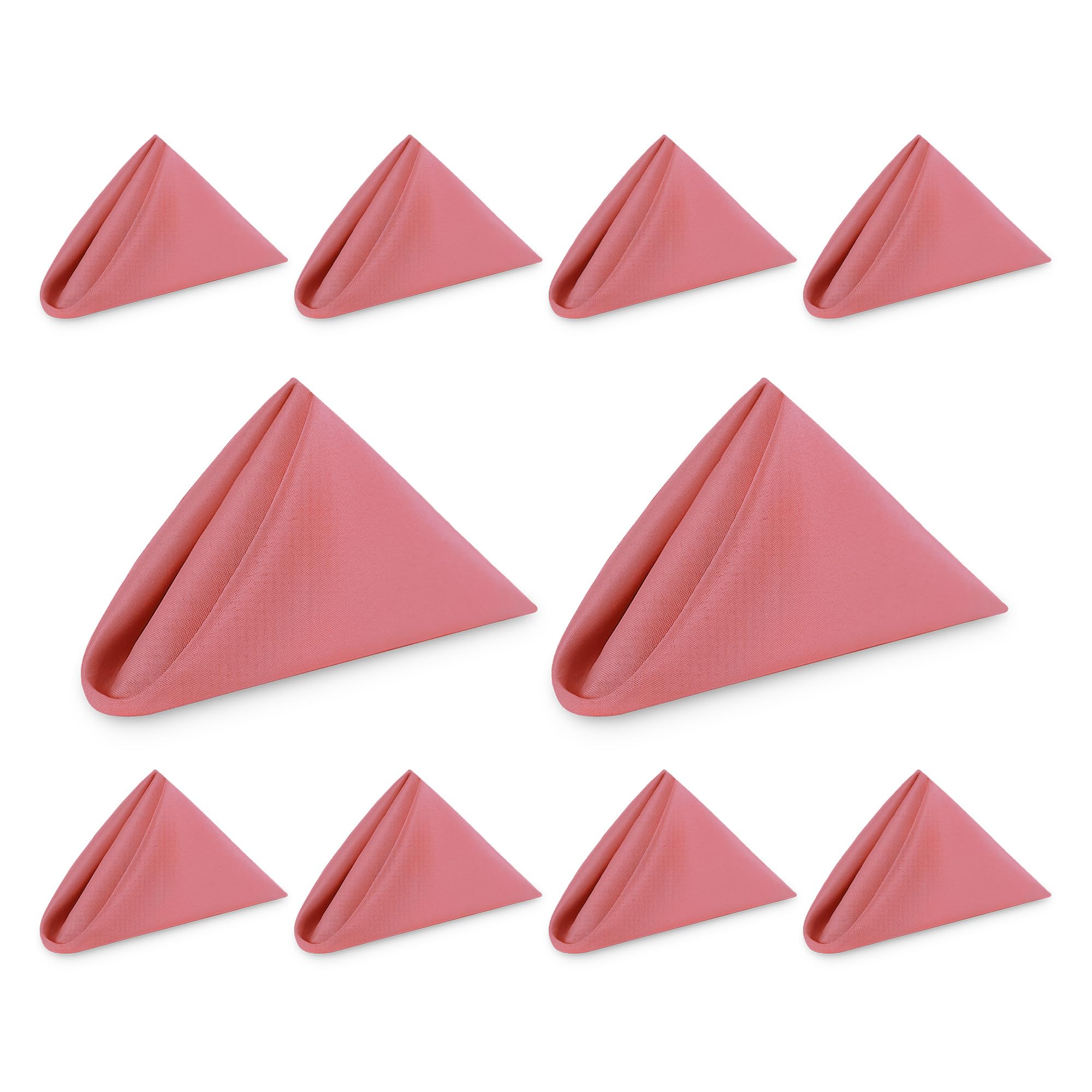 WedDecor Reusable 50cm x 50cm Fabric Dusty Rose Dinner Napkins – Polyester Table Napkins with Hemmed Edges, Easy-Care, Washable for Weddings, Banquets, Parties & Home Use, 10pcs