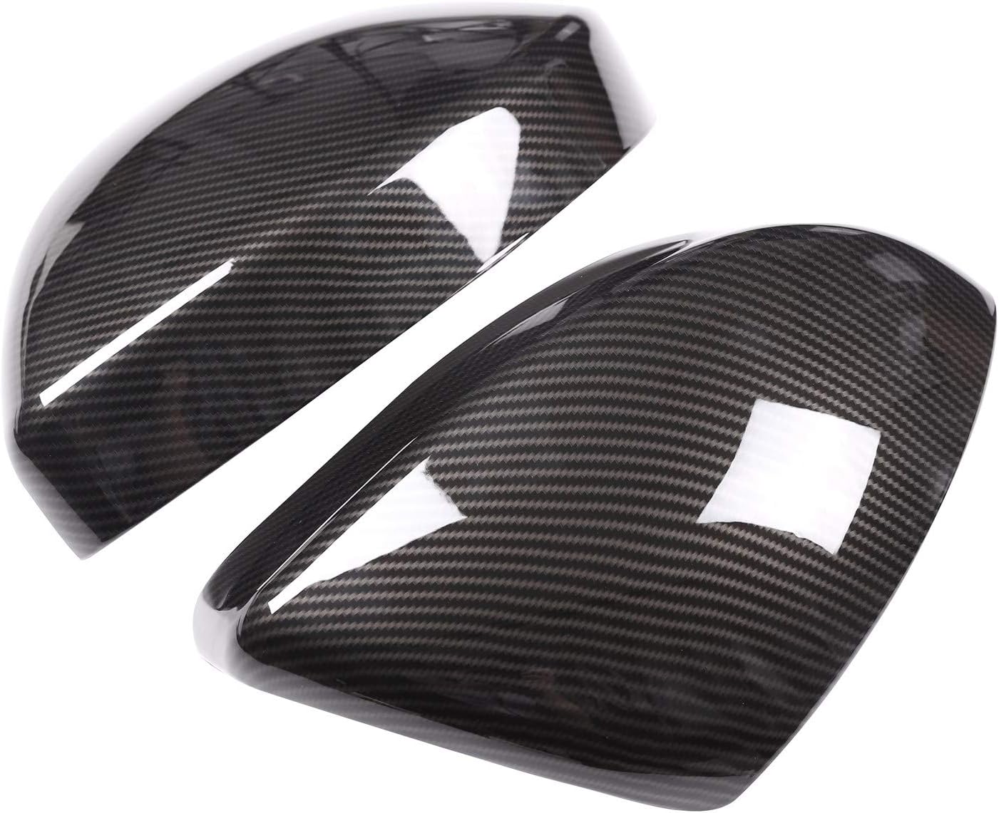 Iycorish 2Pcs Carbon Fiber Style Abs Plastic Side Rearview Mirror Cap Cover Trim For Land Rover Discovery Sport Range Rover Velar(Carbon fiber pattern)