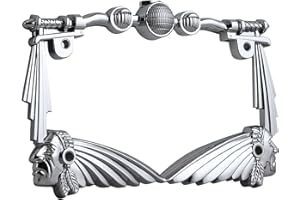 TC Sportline LPF248-C 3D Handle Bar and Indian Chief Style Zinc Metal Chrome Finished Motorcycle License Plate Frame