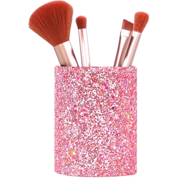 LEEQBCR 7-teiliges Make-up Pinsel Set – Glitzer-Griffe, Für Foundation, Puder, Lidschatten & Mehr – Geschenkbox