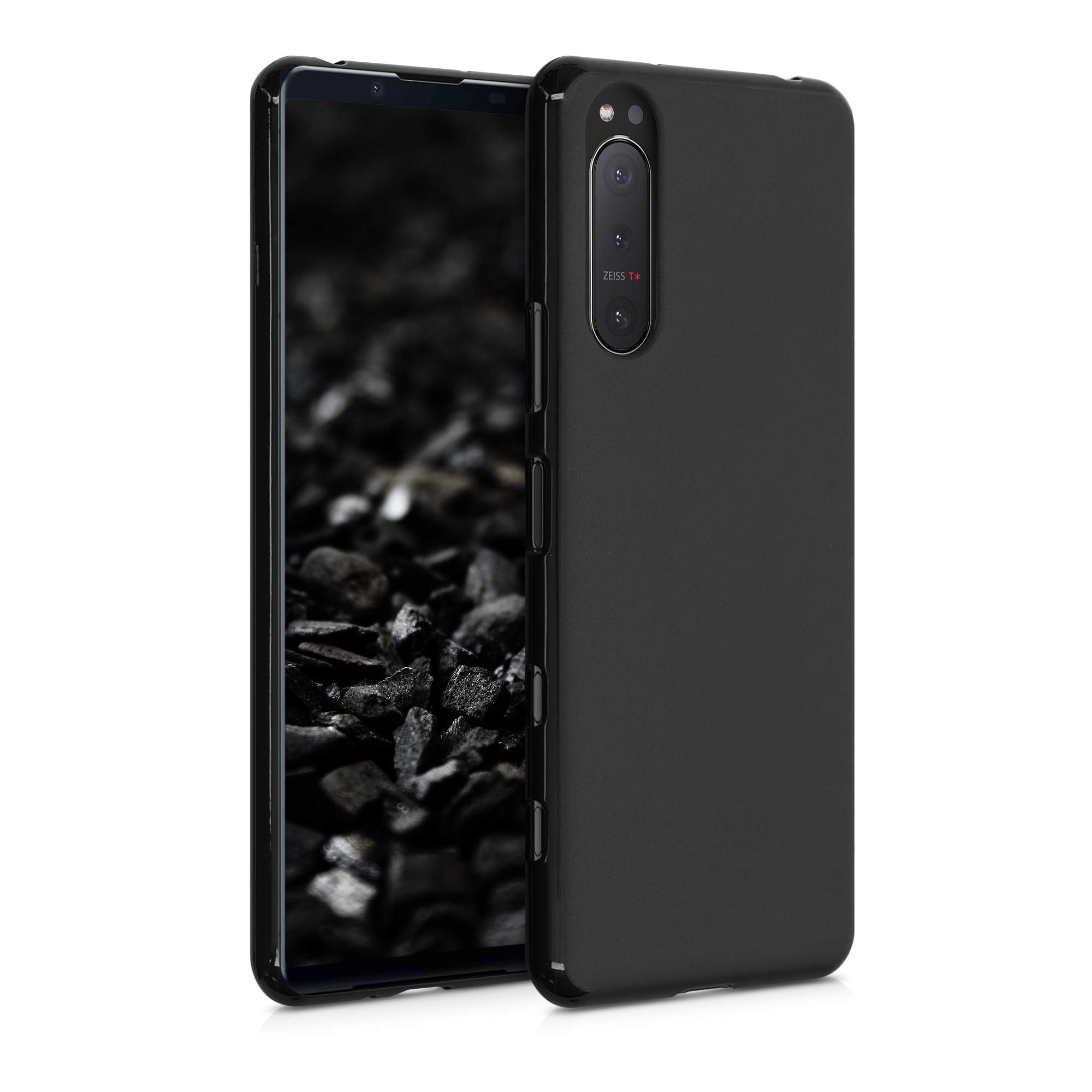 kwmobile Case for Sony Xperia 5 II Case - Soft Cover - Shockproof TPU Material - Wireless Charging - Black