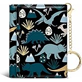Jogjam Womens Wallet, Dinosaur Small Slim RFID Blocking Card Wallets, Cute Trifold PU Leather Card Holder Wallet Organizer, Mini Pocket Cash Wallet with 7 Card Slots ID Window for Girls Ladies