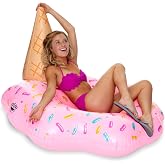BigMouth Inc. Melting Ice Cream Pool Float, Thick Vinyl Swimming Tube, 4 feet Wide, Holds 200 Pounds and Includes Patch Kit