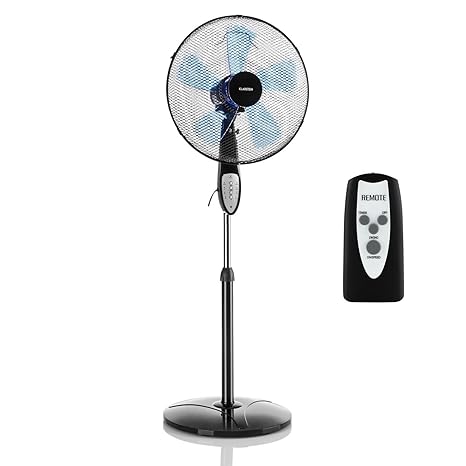 Klarstein Summerjam Standventilator Standlüfter (5 Rotorblätter, Oszillationsfunktion, 50 Watt, 3 Stufen, Timer, Schutzgitter