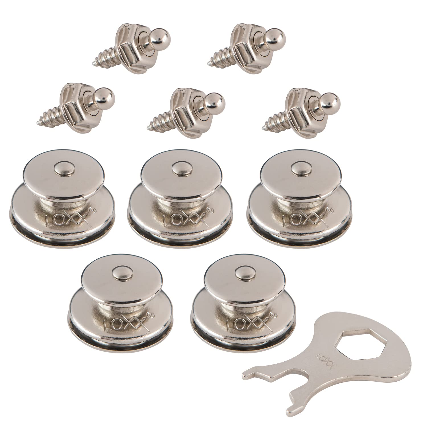 Loxx Set of 5 Tops + Tapping Screws 4.2 x 10 + Key
