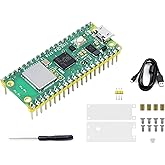 Pre-Soldered Header Raspberry Pi Pico W, Built-in WiFi Support 2.4 GHZ Wi-Fi 4, Based on Official RP2040 Dual-Core Processor,Dual-core Arm Cortex M0+ Processor，Comes with Pico W Board and Case