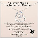 Dance Recital Gifts for Girls, Dance Ballerina Ballet Necklace Jewelry Stuff as Birthday/Christmas/Valentines/Graduation/Back to School/Competition Gifts for Girls Daughter Granddaughter Sister Niece