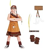 fun shack Girls Native American Costume Childrens Brown Fringed Indian Dress Outfit