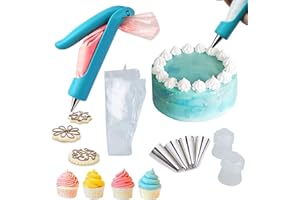 Pastry DIY Cake Decorating Pen, Hsxxf Icing Piping Tool Kit With 4 Different-Shaped Nibs, 4 Nozzles Decorative Bag, 2 Coupler
