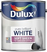 Dulux Soft Sheen Emulsion Paint Walls Ceilings Pure Brilliant White 2.5L view 2