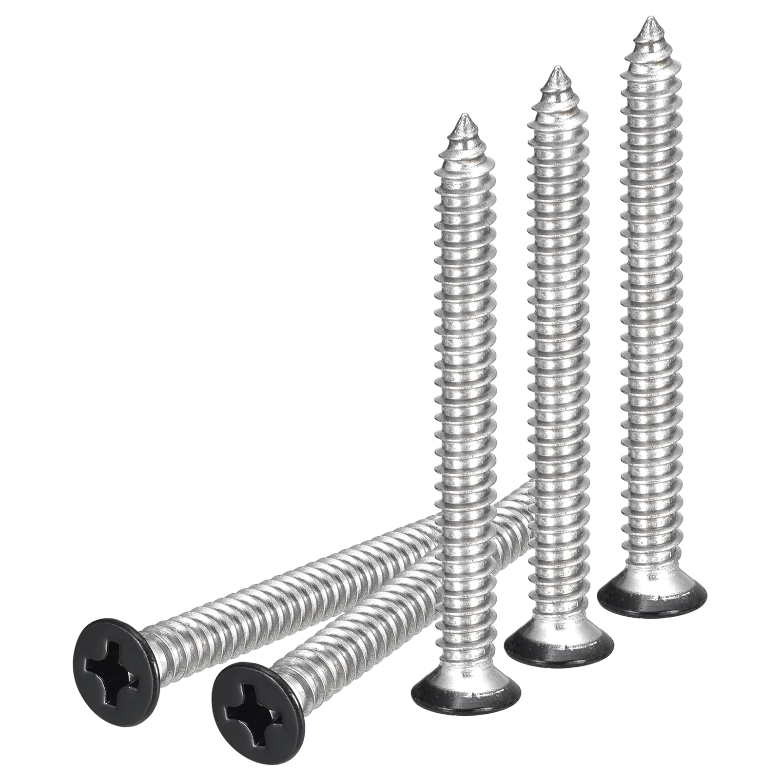 DTGN 50Pcs #14x2-1/2" Flat Head Wood Screws, 304 Stainless Steel Black Phillips Self Tapping Screws - Good for Woodworking, Furniture - Brick Red