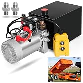 TOPEMAI Hydraulic Pump 12V Dump Trailer Pump - Double Acting, 8-Quart Electric Power Unit for Dump Trailers and Car Lifting (8 Quart)