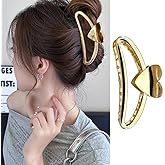 1 Pack Metal Gold Hair Claw Clips, Heart Claw Clips for Thick Curly Hairs, Non-slip Valentine’s Day Hair Accessories Big Metal Banana Hair Jaw Clips Strong Hold Clamp Clip for Women Hair Decoration