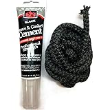 Midwest Hearth Wood Stove Replacement Gasket Kit for Woodburning Stoves - Graphite Impregnated Fiberglass Gaskets and Adhesiv