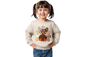 luethbiezx Kids Toddler Baby Boys Girls Thanksgiving Sweatshirt Long Sleeve Funny Turkey Crewneck Pullover Top Fall Clothes