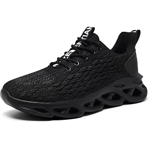 TIANZEBEN Men's Running Shoes Slip on Gym Walking Sneakers Shock Absorbing Non-Slip Workout for Daily Wear, Casual Tennis Cus