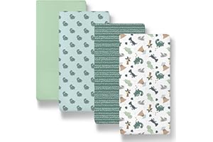 The Peanutshell Baby Bassinet Sheets 4-Pack for Boy - Soft, Oval & Fitted Baby Boys Sheet, Rectangle, Fitted Covers for Crib,