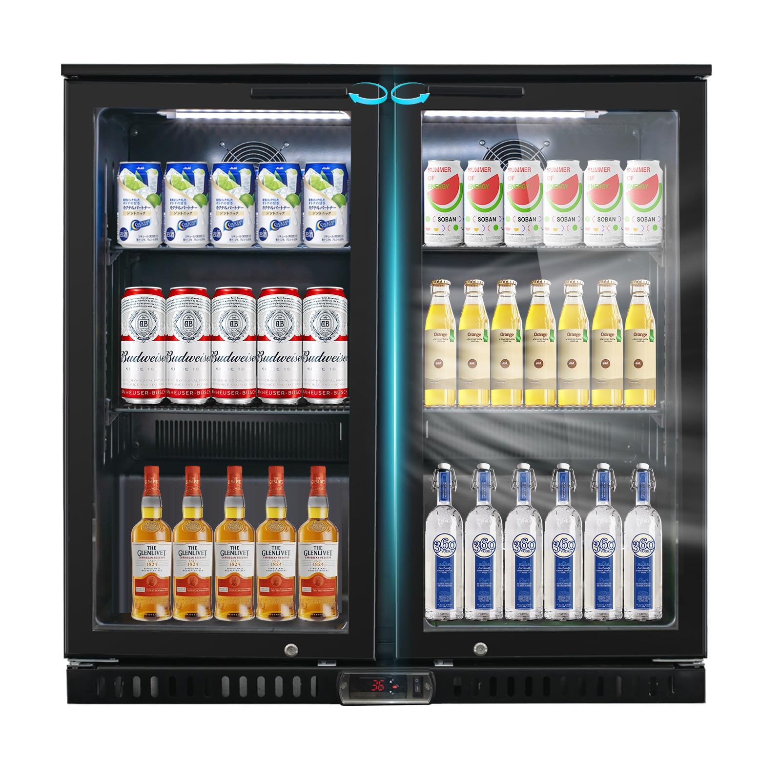Photo 1 of ***PALLET TRUCK OR TRAILER PICKUP ONLY***
Bluelinecool Back Bar Cooler with 2 Glass Doors, 7.4 Cu.Ft Commercial Bar Fridge, Under Counter Beverage Fridge with LED Lighting, ETL-Certified Beverage Cooler for Beer, Wine, and Soda